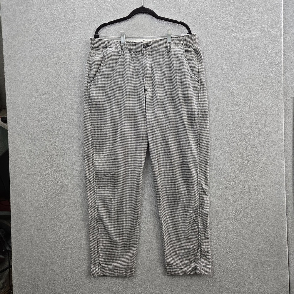 Levi's Men Pants L/G Black Check Chino Button Relaxed Logo